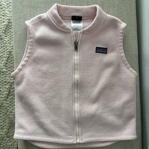 Patagonia girls light pink fleece vest